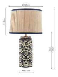 Joules Highclere Glazed Ceramic Base Table Lamp, Navy Blue - thumbnail 6