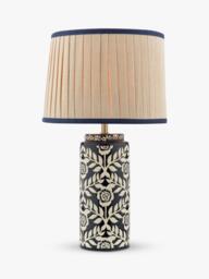 Joules Highclere Glazed Ceramic Base Table Lamp, Navy Blue - thumbnail 1