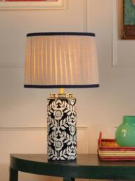 Joules Highclere Glazed Ceramic Base Table Lamp, Navy Blue - thumbnail 2