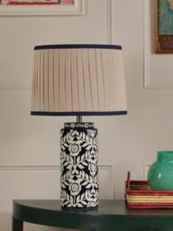 Joules Highclere Glazed Ceramic Base Table Lamp, Navy Blue - thumbnail 5