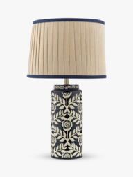 Joules Highclere Glazed Ceramic Base Table Lamp, Navy Blue - thumbnail 3