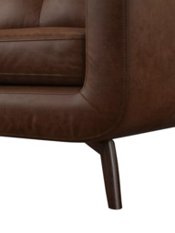 John Lewis Barbican LHF Chaise Leather Sofa, Dark Leg - thumbnail 6