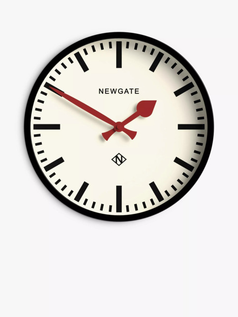 Newgate Clocks The Luggage Analogue Wall Clock, 30cm, Black/Red - image 1