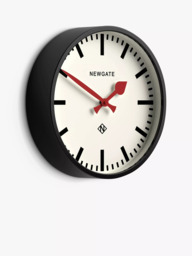 Newgate Clocks The Luggage Analogue Wall Clock, 30cm, Black/Red - thumbnail 2