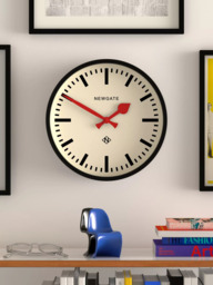 Newgate Clocks The Luggage Analogue Wall Clock, 30cm, Black/Red - thumbnail 3
