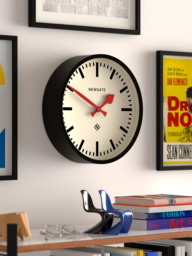 Newgate Clocks The Luggage Analogue Wall Clock, 30cm, Black/Red - thumbnail 4