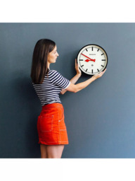 Newgate Clocks The Luggage Analogue Wall Clock, 30cm, Black/Red - thumbnail 6