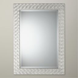 John Lewis Mosaic Wall Mirror, Silver/White