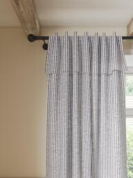 John Lewis Woven Stripe Flop-Over Tab Top Voile Panel