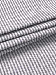 John Lewis Woven Stripe Flop-Over Tab Top Voile Panel - thumbnail 5