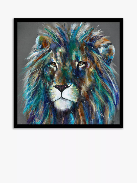 John Lewis Louise Luton 'Akiki' Lion Framed Print, 84.5 x 84.5cm, Multi - image 1