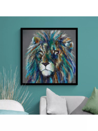 John Lewis Louise Luton 'Akiki' Lion Framed Print, 84.5 x 84.5cm, Multi - thumbnail 2