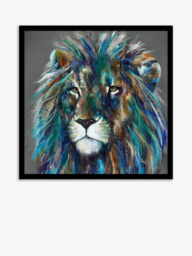John Lewis Louise Luton 'Akiki' Lion Framed Print, 84.5 x 84.5cm, Multi - thumbnail 1