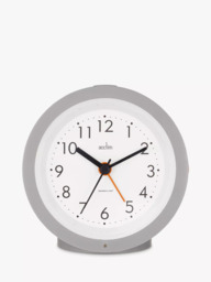 Acctim Elliot Modern Smartlite Non-Ticking Sweep Analogue Alarm Clock, Grey - thumbnail 2