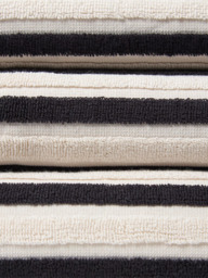 John Lewis Fringed Edge Stripe Towels, Black And Cream - thumbnail 5