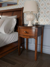 Laura Ashley Broughton 1 Drawer Bedside Table, Dark Brown - thumbnail 4