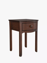 Laura Ashley Broughton 1 Drawer Bedside Table, Dark Brown