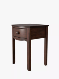 Laura Ashley Broughton 1 Drawer Bedside Table, Dark Brown - thumbnail 3