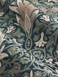 Morris & Co. Snakeshead Lined Pencil Pleat Curtains, Indigo/Leaf - thumbnail 6