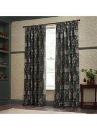 Morris & Co. Snakeshead Lined Pencil Pleat Curtains, Indigo/Leaf - thumbnail 5
