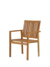 Barlow Tyrie Linear Wooden Garden Carver Chair, Teak