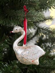 John Lewis The Curator Swan Bauble, Silver - thumbnail 2
