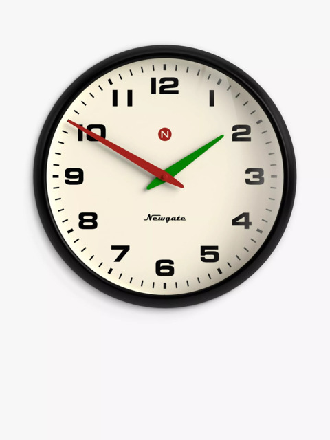 Newgate Clocks Superstore Retro Metal Quartz Wall Clock, 40cm, Black - image 1