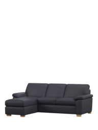 John Lewis Camden LHF Chaise Leather Sofa Bed, Light Leg - thumbnail 1