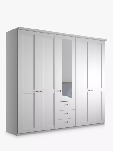 John Lewis Marlow 250cm Hinged Door Wardrobe with Mirror & 3 Drawers - image 1