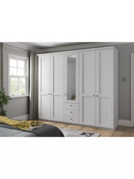 John Lewis Marlow 250cm Hinged Door Wardrobe with Mirror & 3 Drawers - thumbnail 3