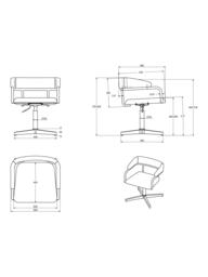 John Lewis Curve Office Chair, Cocoa - thumbnail 2