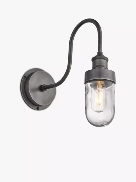 Industville Swan Neck Glass Tube Outdoor/Bathroom Wall Light - image 1