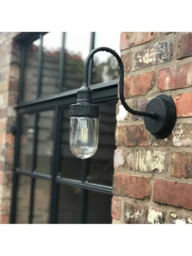 Industville Swan Neck Glass Tube Outdoor/Bathroom Wall Light - thumbnail 3