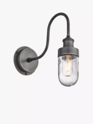 Industville Swan Neck Glass Tube Outdoor/Bathroom Wall Light - thumbnail 1