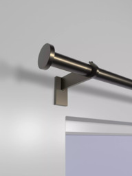 John Lewis Made to Order Select Eyelet Curtain Pole with Disc Finial, Wall Fix, Dia.25mm - thumbnail 2