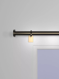 John Lewis Made to Order Select Eyelet Curtain Pole with Disc Finial, Wall Fix, Dia.25mm - thumbnail 3