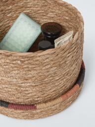 John Lewis Coloured Edge Storage Baskets with Lid, Set of 2, Natural - thumbnail 3
