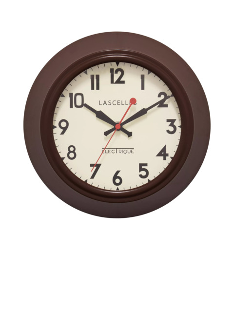 Brookpace Lascelles Metal Non-Ticking Sweep Wall Clock, 25cm, Brown - image 1