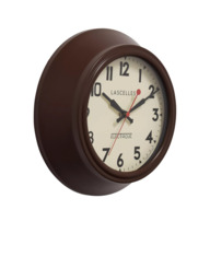 Brookpace Lascelles Metal Non-Ticking Sweep Wall Clock, 25cm, Brown - thumbnail 3