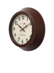 Brookpace Lascelles Metal Non-Ticking Sweep Wall Clock, 25cm, Brown - thumbnail 2