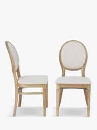 Laura Ashley Wellington Upholstered Dining Chair, Set of 2, Oak/Natural - thumbnail 2