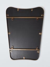John Lewis Mid-Century Curved Metal Frame Wall Mirror, 70 x 50cm, Antique Brass - thumbnail 3