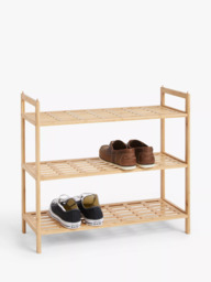 John Lewis Bamboo Shoe Rack, 3 Tier - thumbnail 2