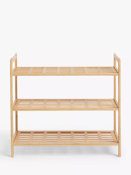 John Lewis Bamboo Shoe Rack, 3 Tier - thumbnail 3