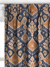 John Lewis Annisa Ikat Made to Measure Curtains or Roman Blind, Navy - thumbnail 4