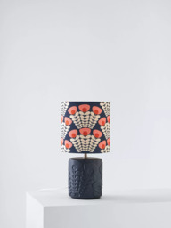 Orla Kiely Pink Stem Ceramic Table Lamp, Navy/Pink - thumbnail 2