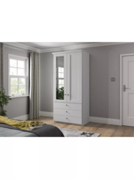 John Lewis Marlow 100cm Hinged Wardrobe with Left Mirror & 3 Drawers - thumbnail 3