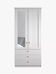 John Lewis Marlow 100cm Hinged Wardrobe with Left Mirror & 3 Drawers - thumbnail 2