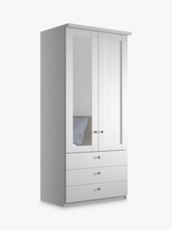 John Lewis Marlow 100cm Hinged Wardrobe with Left Mirror & 3 Drawers