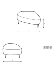 John Lewis Lozenge Footstool, Metal Legs - thumbnail 2